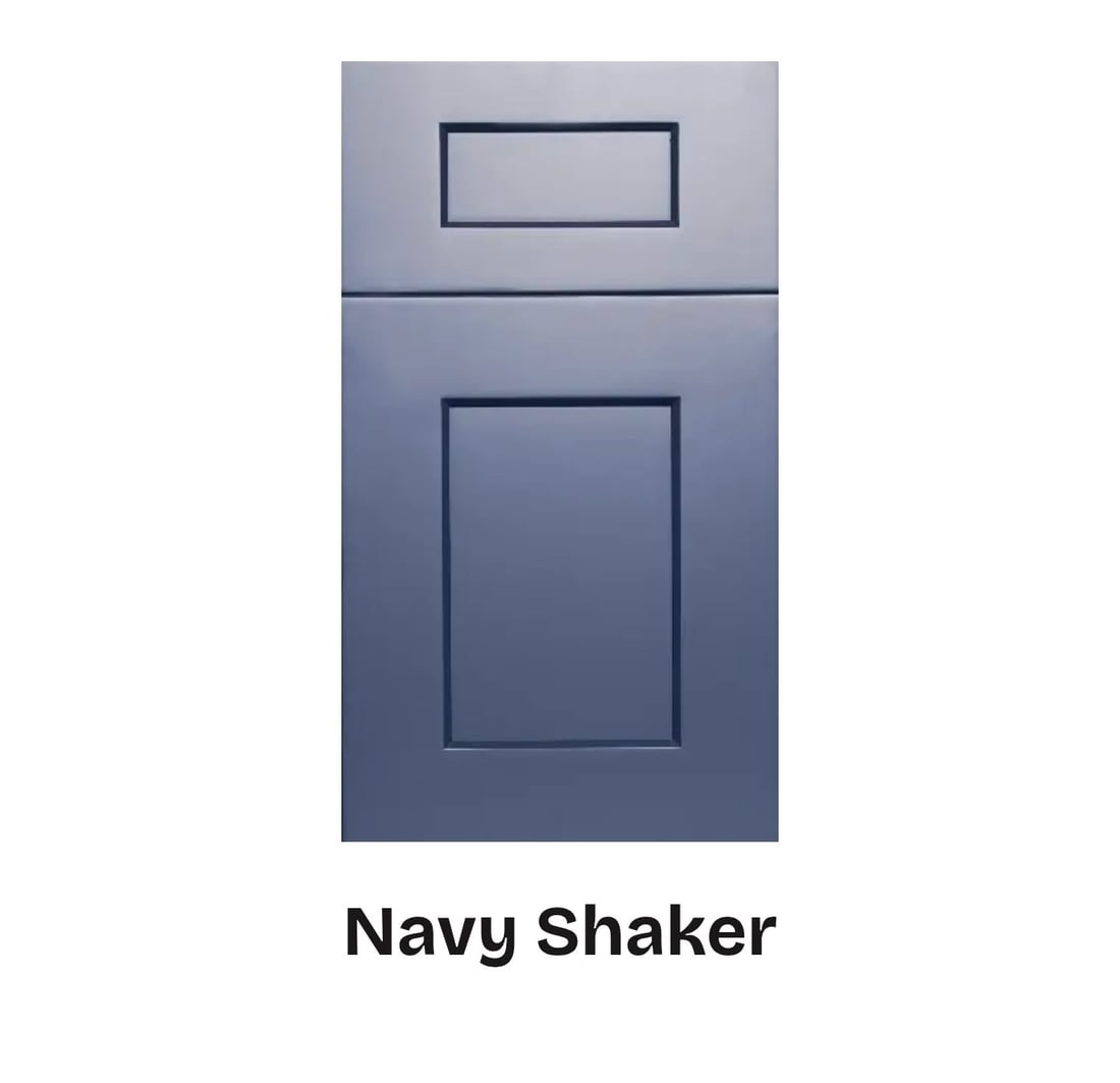 Navy Shaker cabinet door